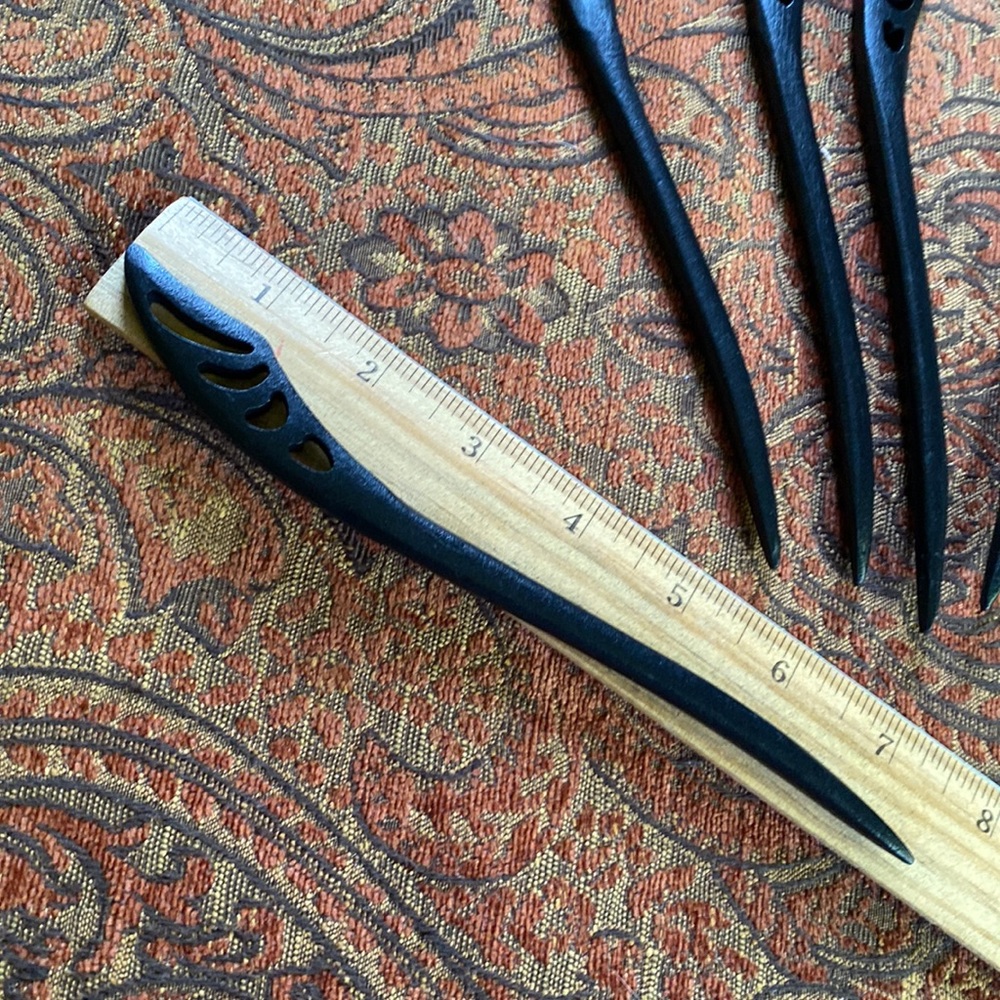 3 Etsy Hair Sticks wooden dark dark brown black new 7 1/2 inches Set of 3 sticks - Picture 5 of 9